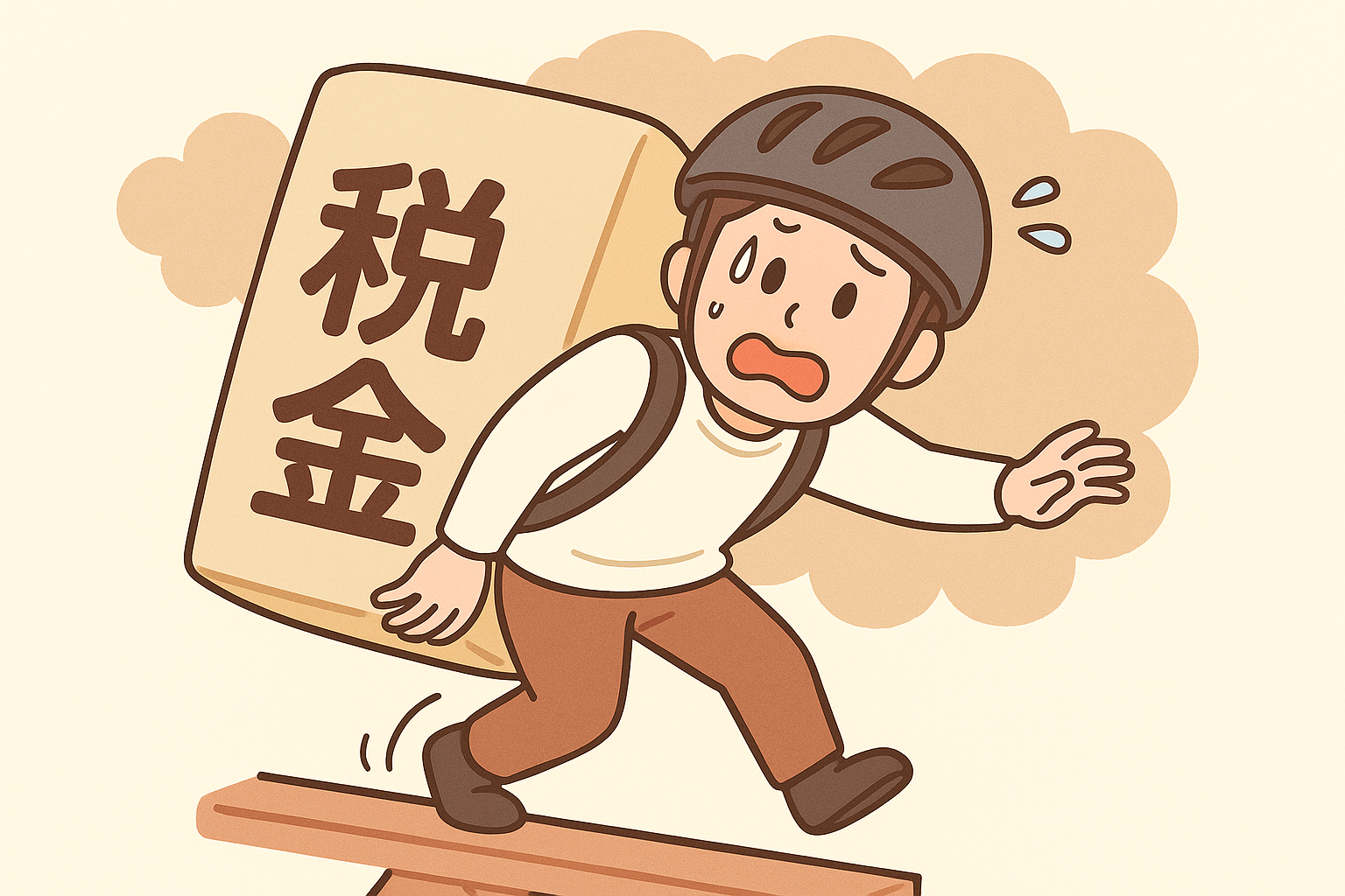 男性が税金について驚いている様子